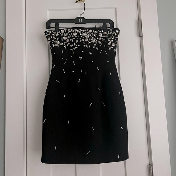 SIMKHAI Arta Crystal Embellished Mini Dress Black Silver NEW with tags - Picture 3 of 8